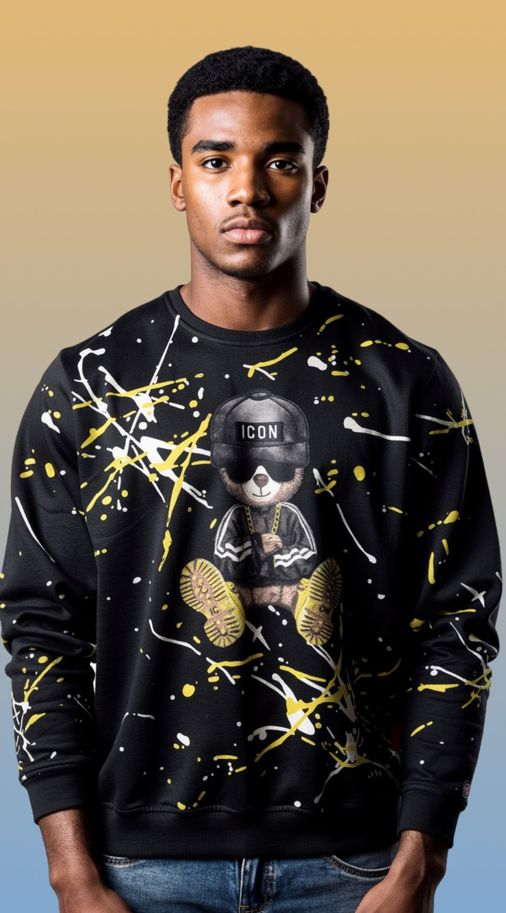 Dsquared2 Icon Bear Paint Splatter Sweatshirt